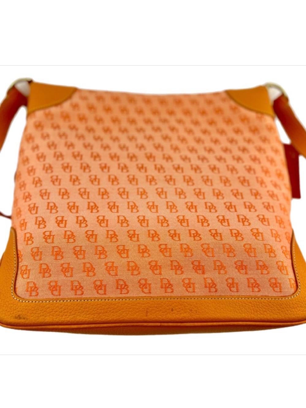 Dooney & Bourke Orange Monogram Large Shoulder Bag Y2K Vintage - RARE π§‘ - Picture 3 of 16